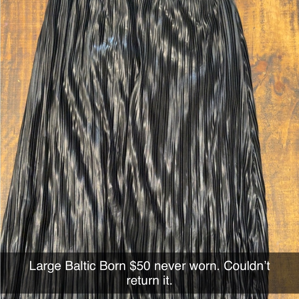 Baltic Born Shimmering Black Midi Skirt
